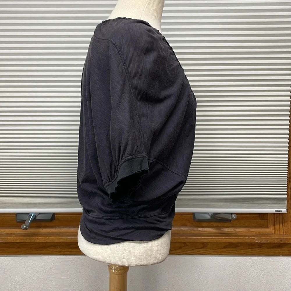 Free People Blue Dohlman Sleeve Cropped Top Size Small